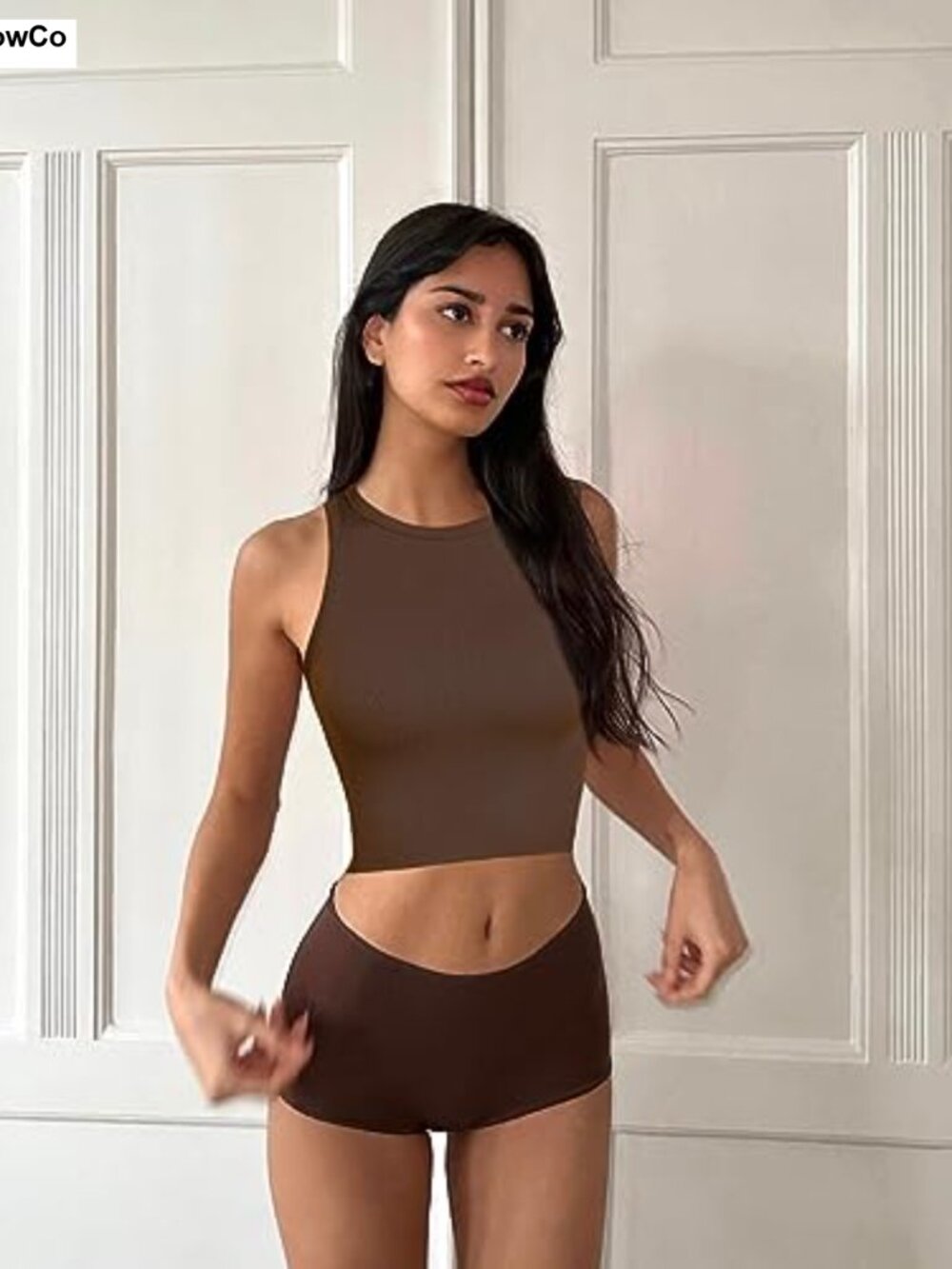 3 Pack Seamless Ribbed Crop Tank Tops Sleeveless Racerback High Neck Workout - Picture 4 of 6